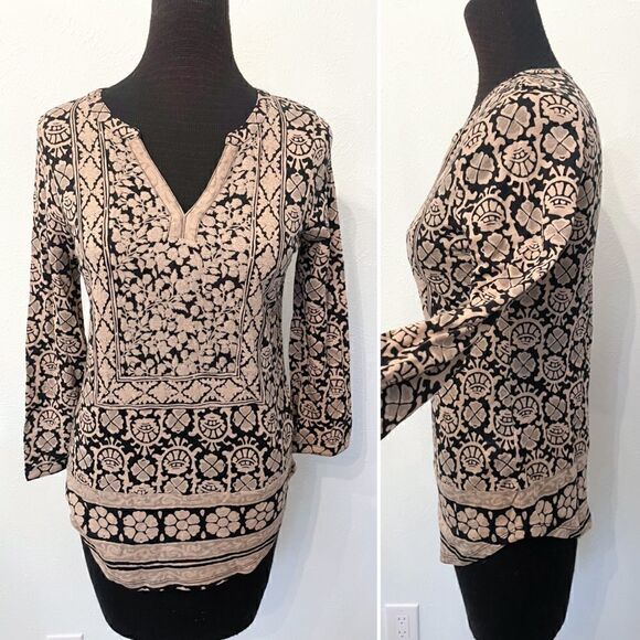 Lucky Brand Tops - Lucky Brand Tunic Top XS Cream and black